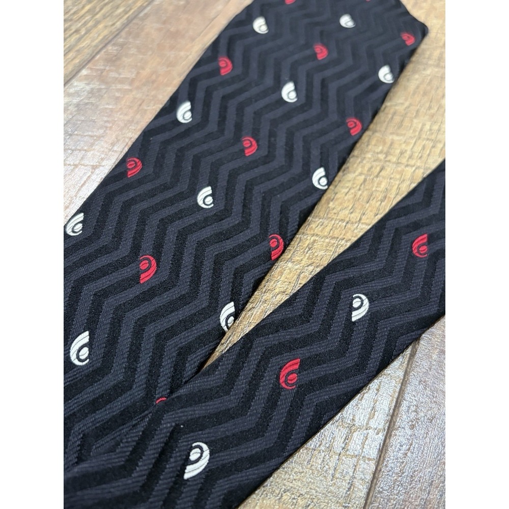 Vintage 60s 70s Christian Dior Pure Silk Tie Black 52" Short Designer Preppy - Picture 5 of 6